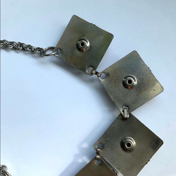 VTG Turquoise Confetti Lucite Mid Century Choker - Picture 6 of 7